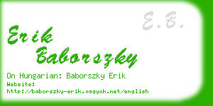 erik baborszky business card